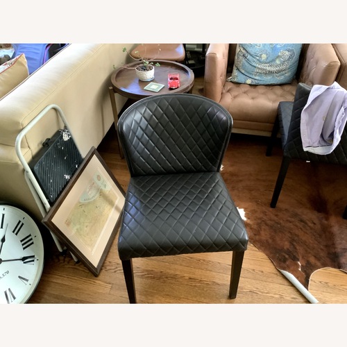 Used Crate & Barrel Curran Quilted Onyx Dining Chair for sale on AptDeco