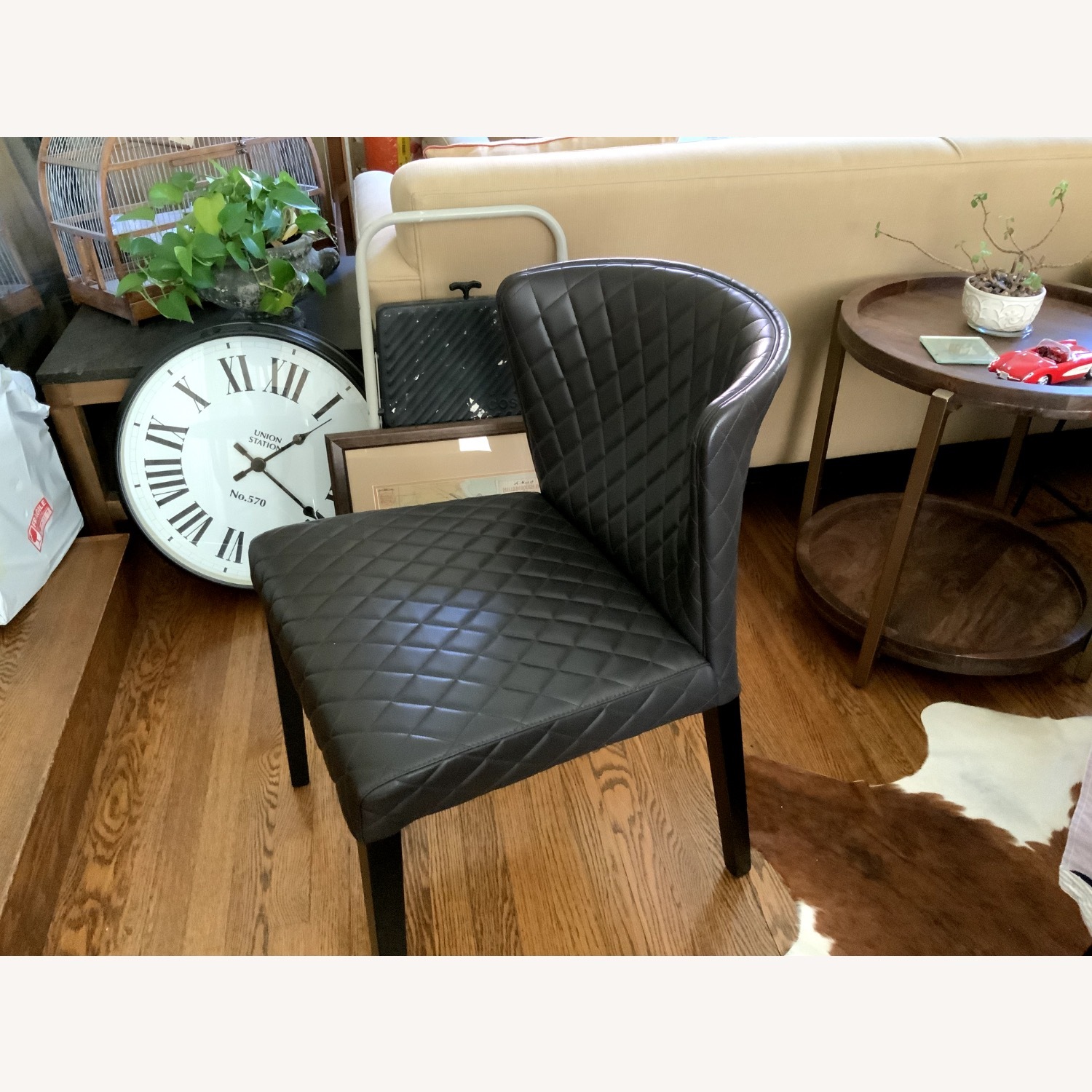 Crate & Barrel Curran Quilted Onyx Dining Chair - image-4