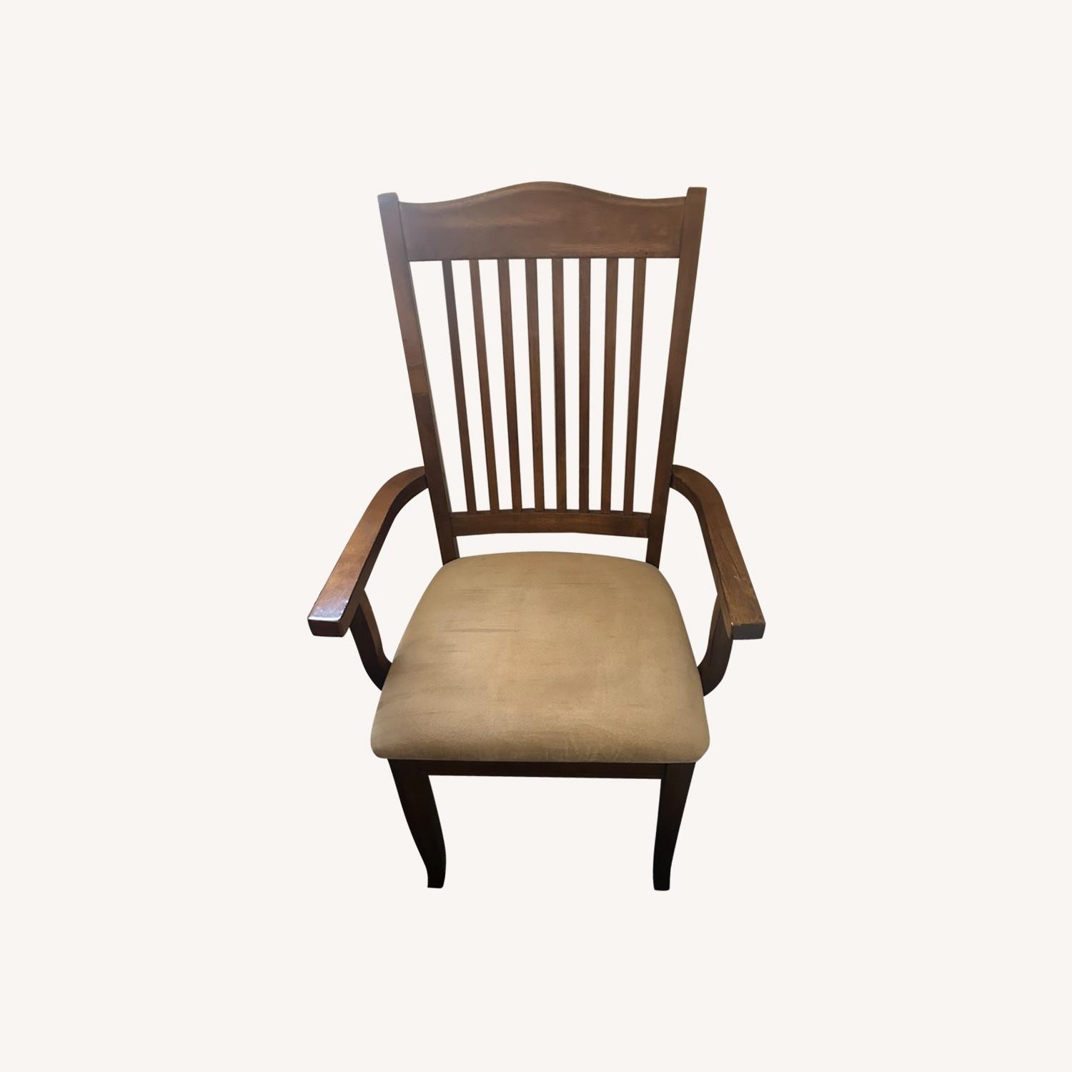 Dark Brown Wood Dining Table - image-0