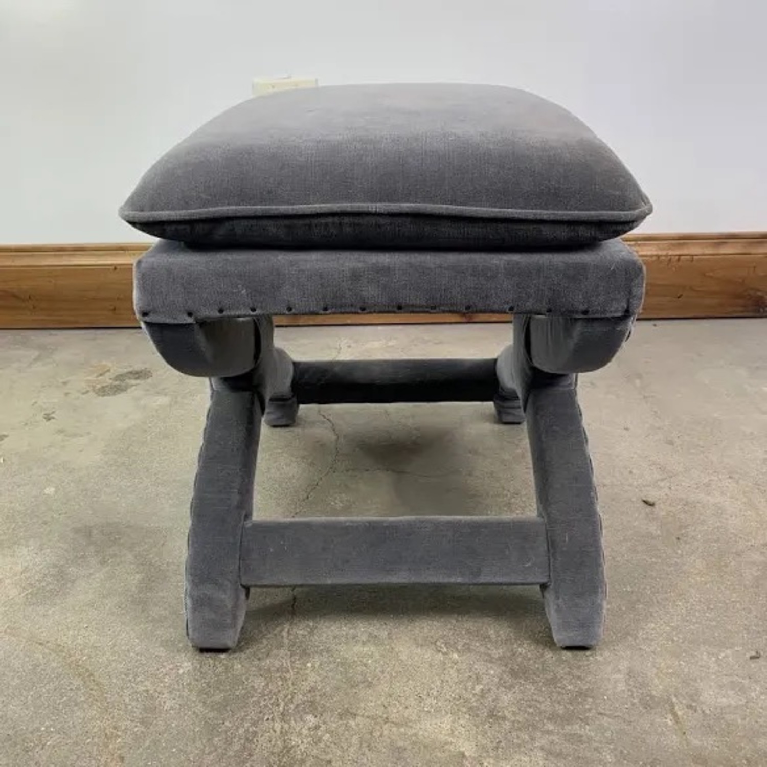 Restoration Hardware Toscane Velvet Stool - image-2