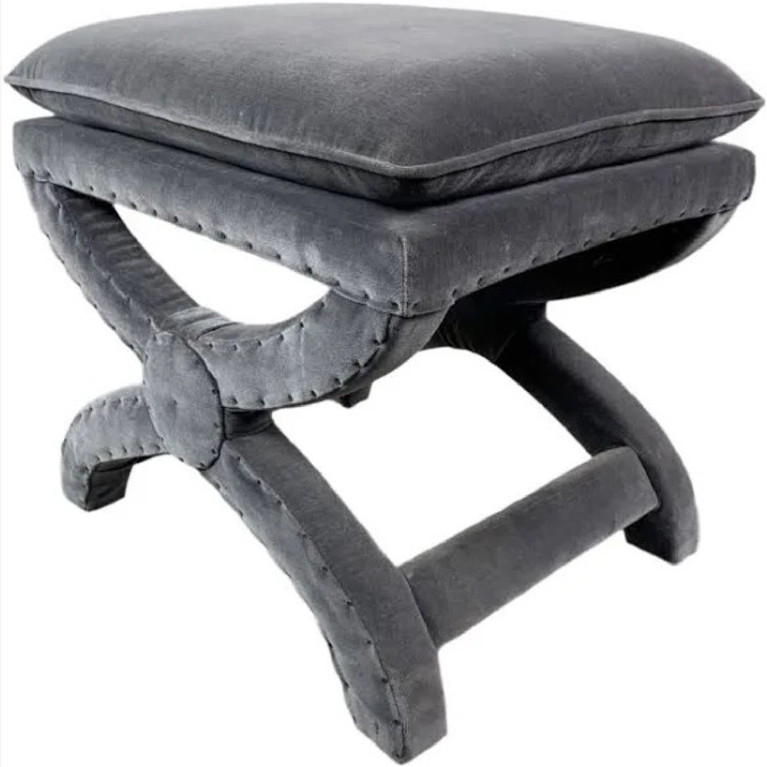 Restoration Hardware Toscane Velvet Stool - image-0