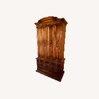 Tall Walnut Brown Armoire