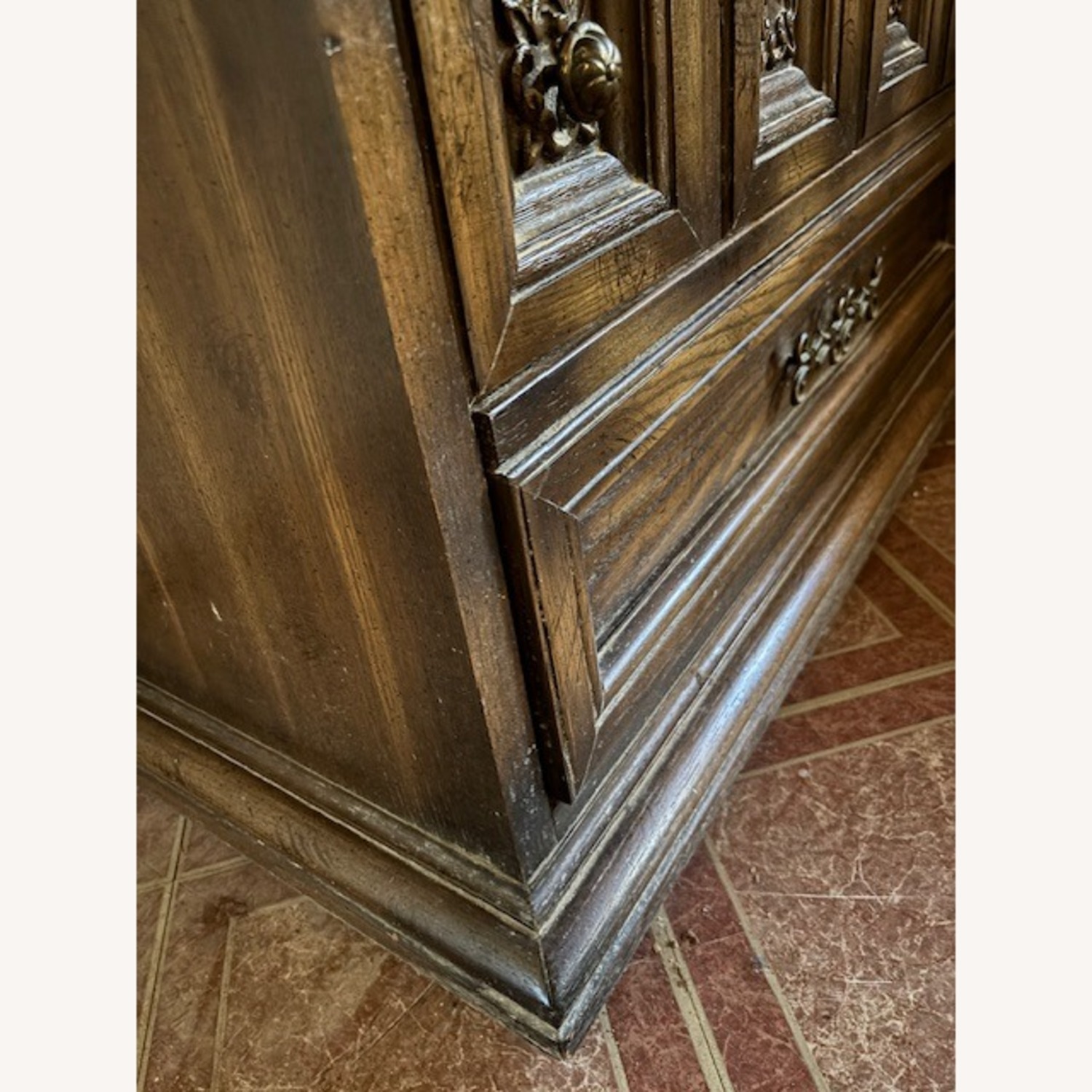 Tall Walnut Brown Armoire - image-3