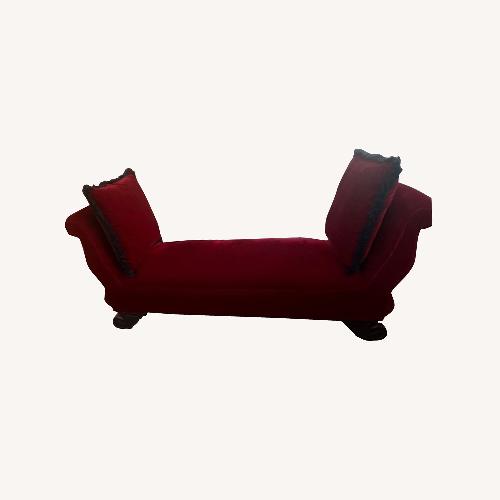 Used Vintage/Antique Finds Red Velvet Chaise Lounge for sale on AptDeco