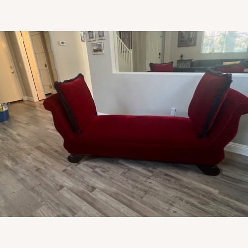 Used Vintage/Antique Finds Red Velvet Chaise Lounge for sale on AptDeco