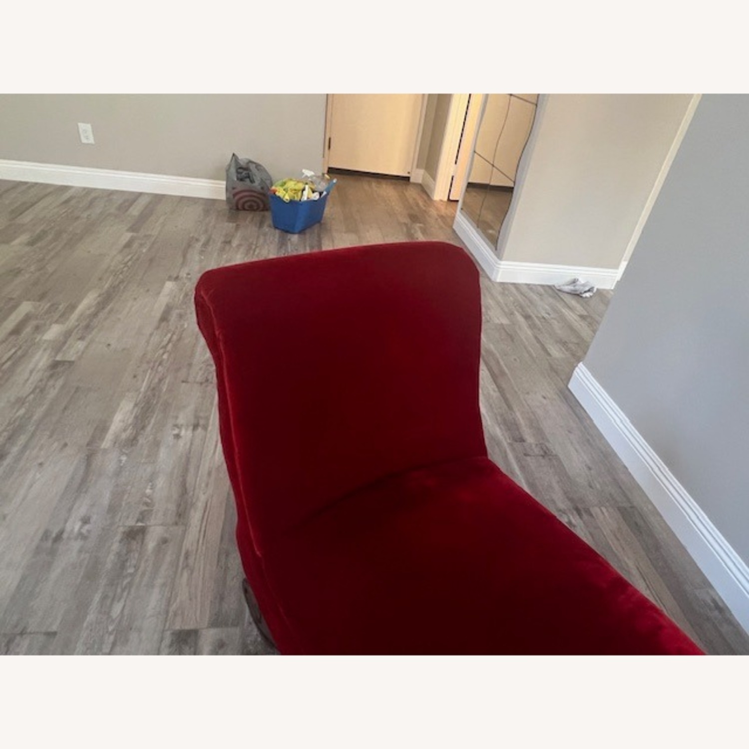 Vintage/Antique Finds Red Velvet Chaise Lounge - image-5