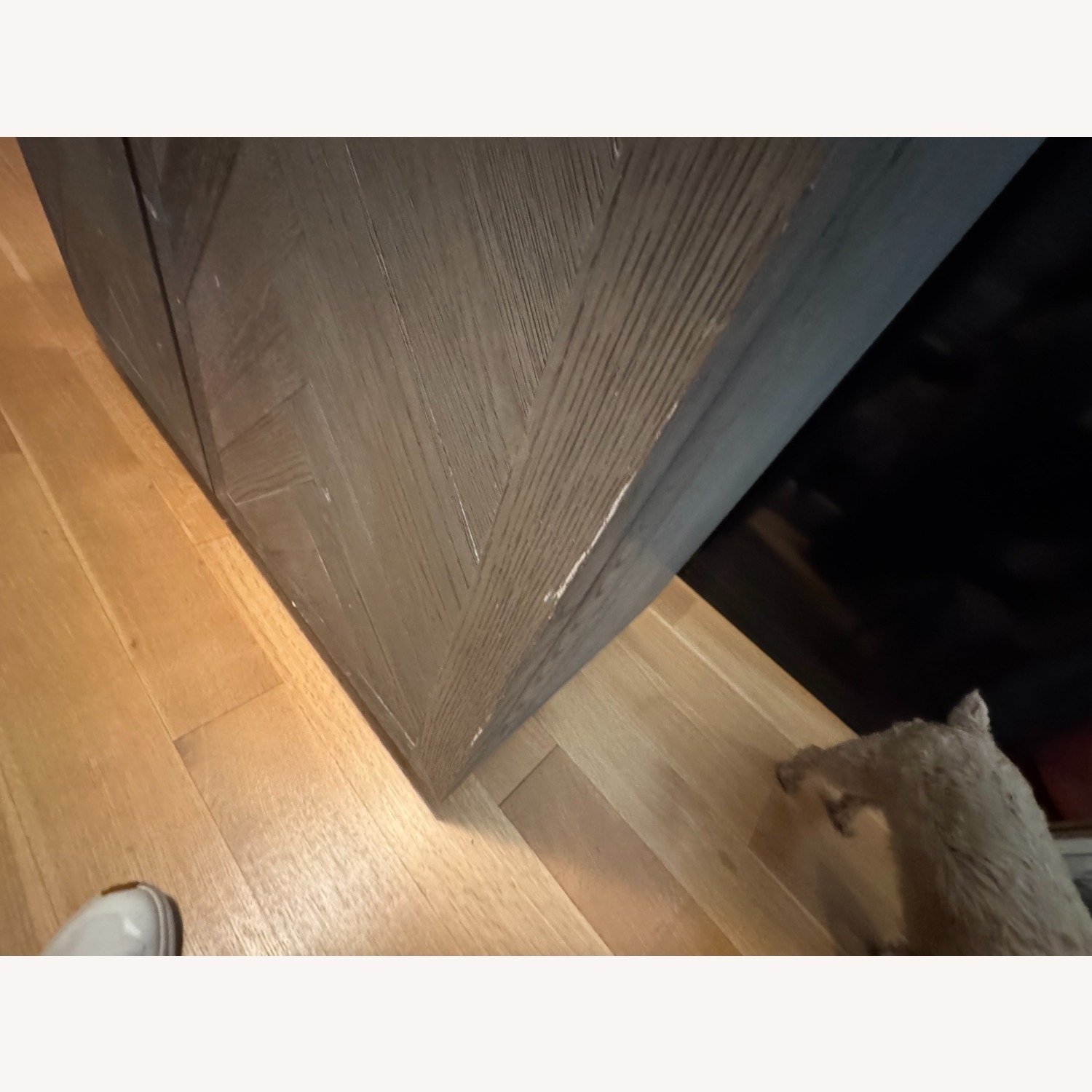 Restoration Hardware Herringbone Dark Gray Wood Armoire - image-6