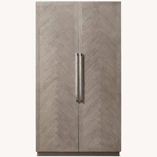 Used Restoration Hardware Herringbone Dark Gray Wood Armoire for sale on AptDeco