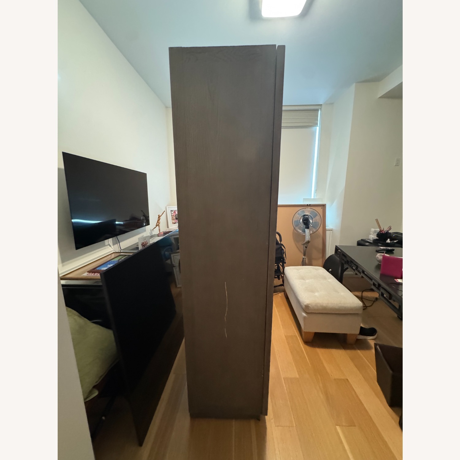 Restoration Hardware Herringbone Dark Gray Wood Armoire - image-3