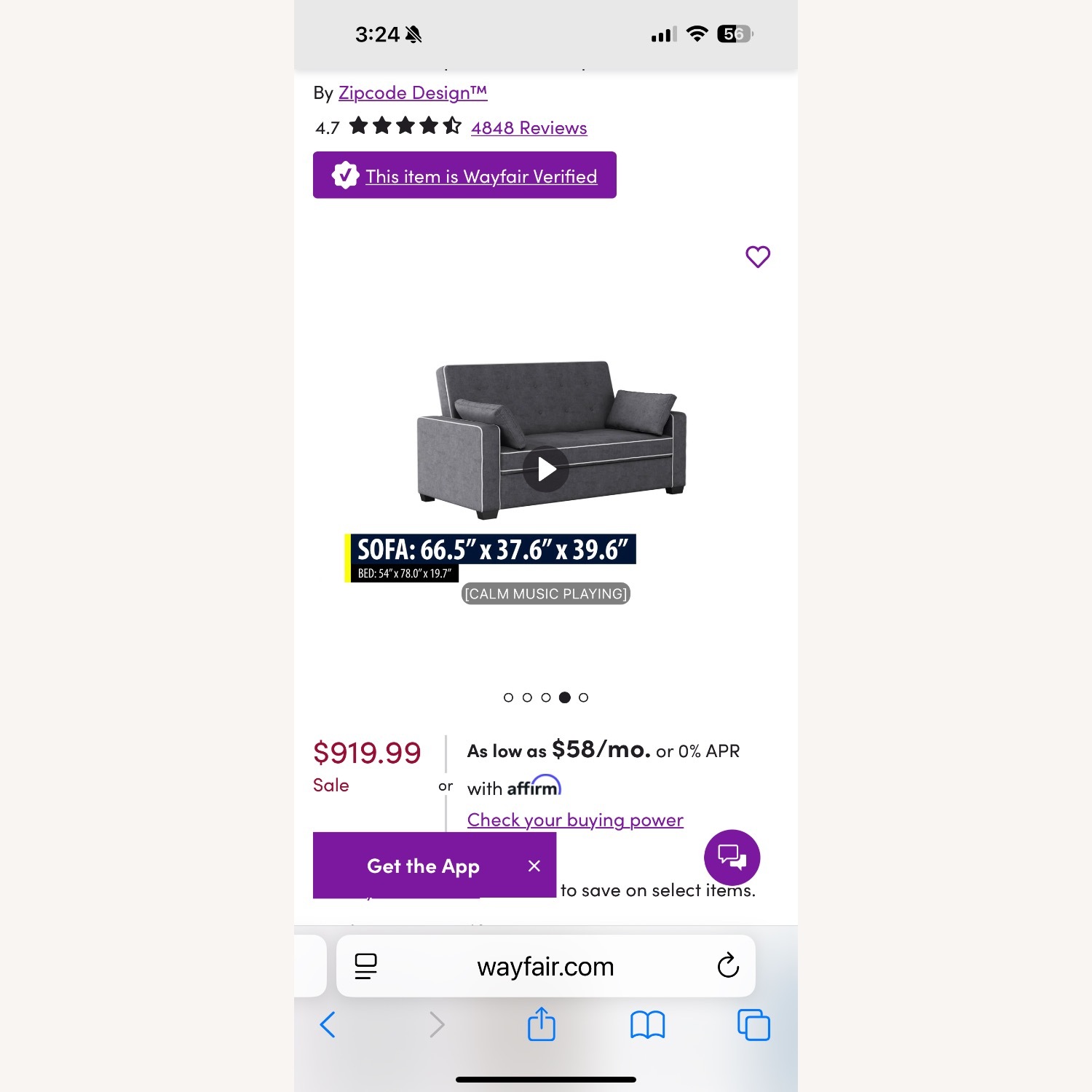 Serta Convertible Sofa - image-4