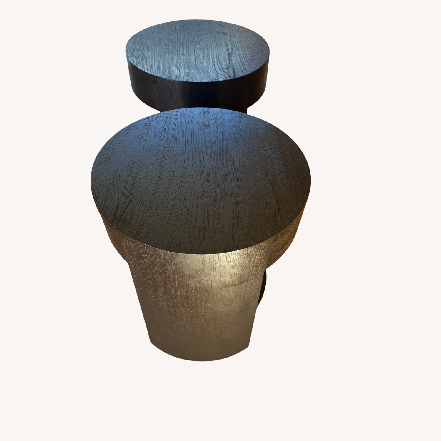 RH Wyeth Oak Round Bedside Tables – Set  - image-5