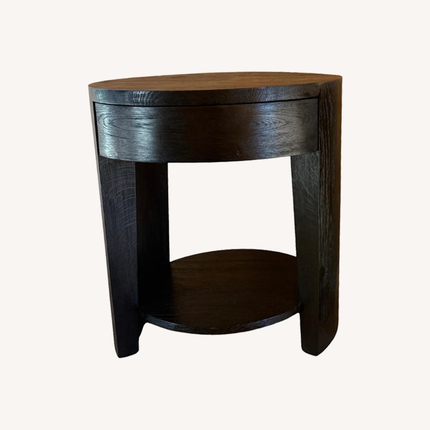 RH Wyeth Oak Round Bedside Tables – Set  - image-12