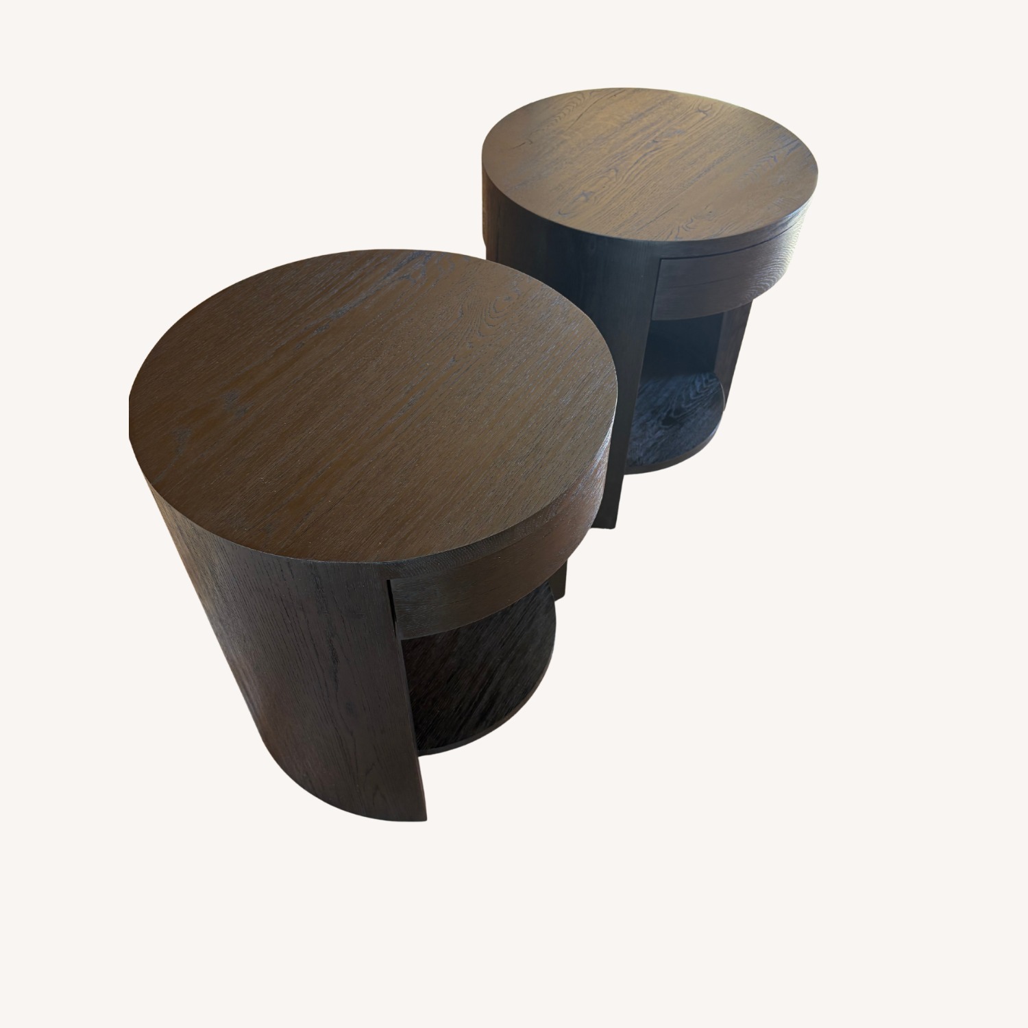 RH Wyeth Oak Round Bedside Tables – Set  - image-9