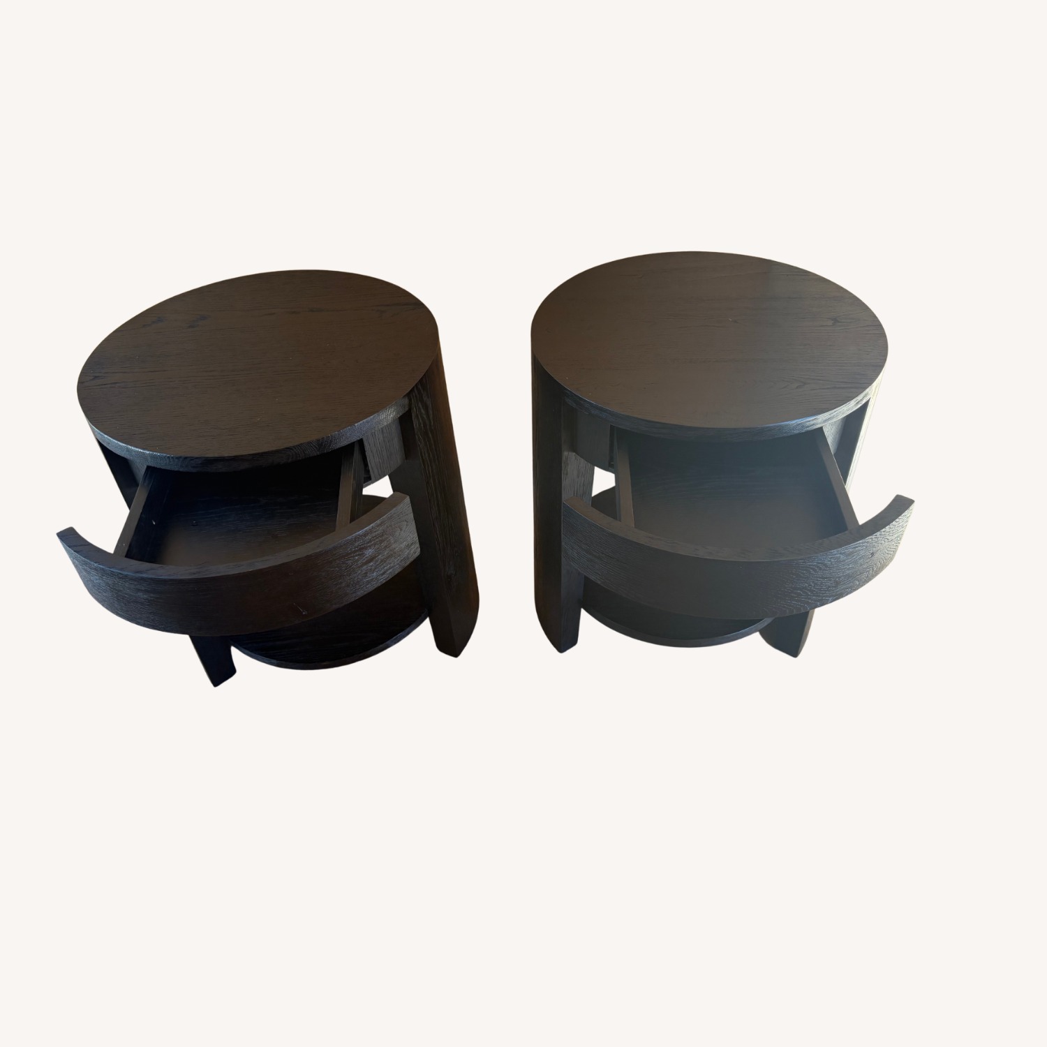 RH Wyeth Oak Round Bedside Tables – Set  - image-2