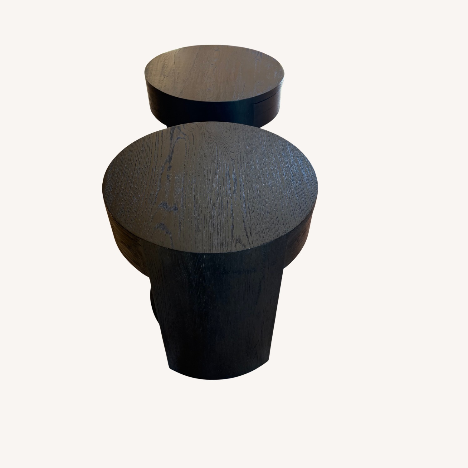 RH Wyeth Oak Round Bedside Tables – Set  - image-4