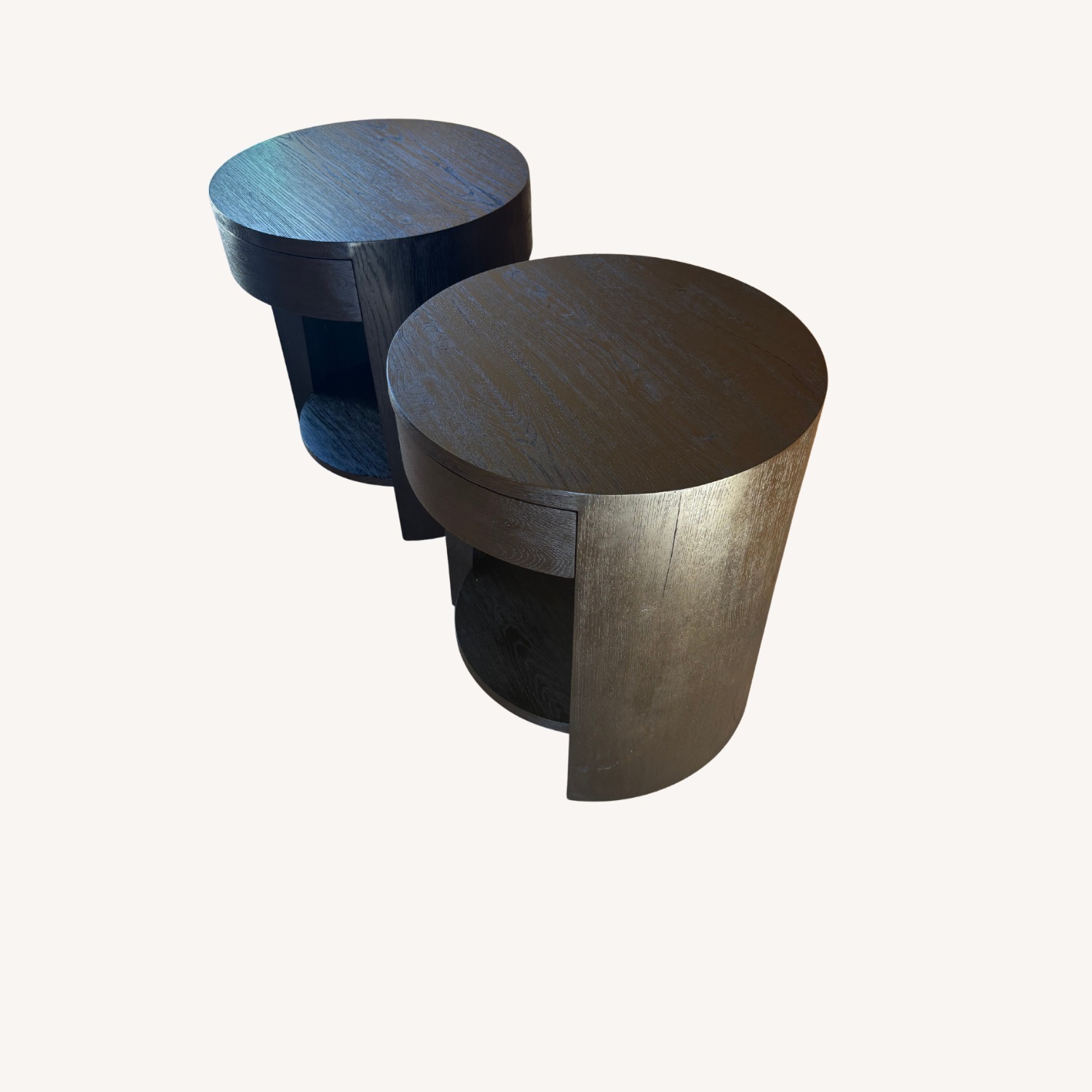 RH Wyeth Oak Round Bedside Tables – Set  - image-8