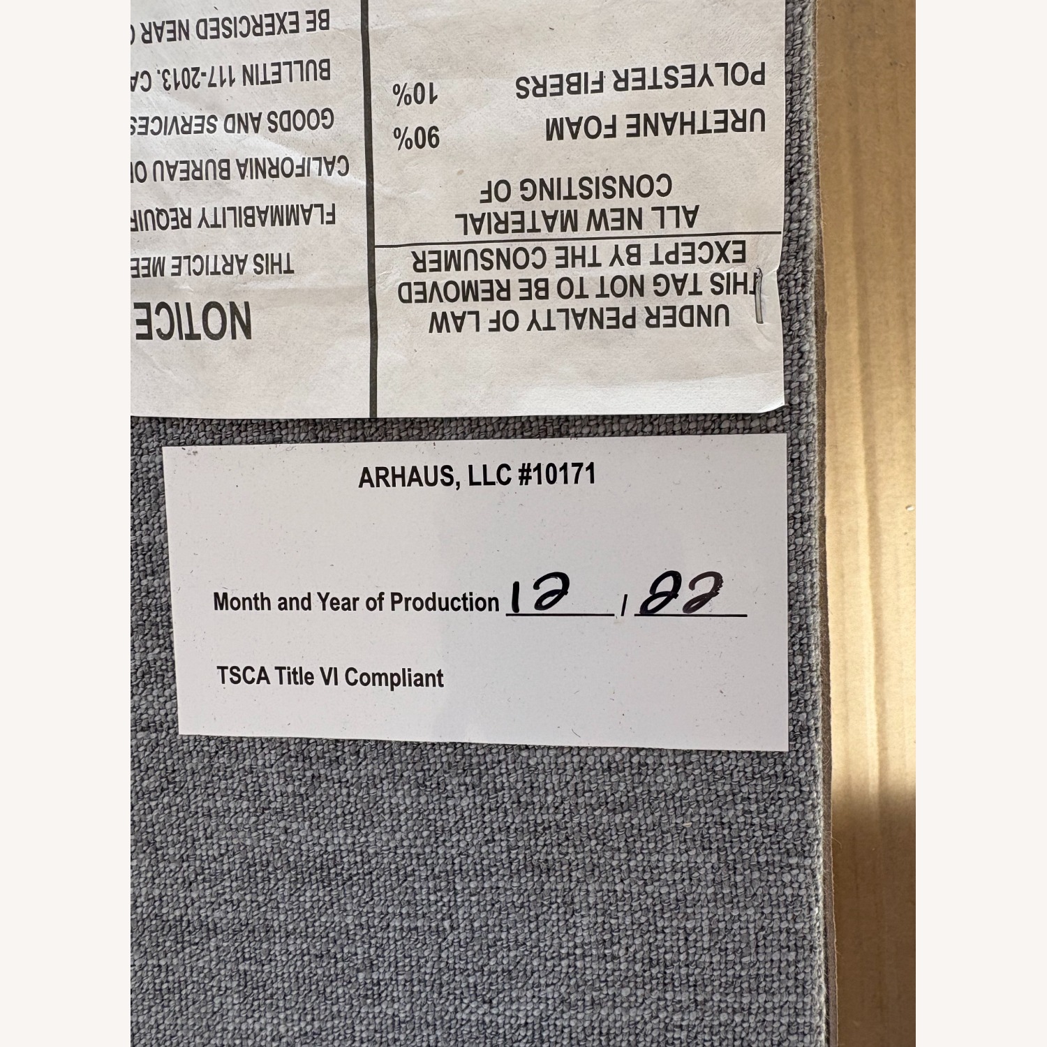 Arhaus Upholstered King Bed – Grey Weave - image-2