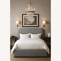 Arhaus Upholstered King Bed – Grey Weave