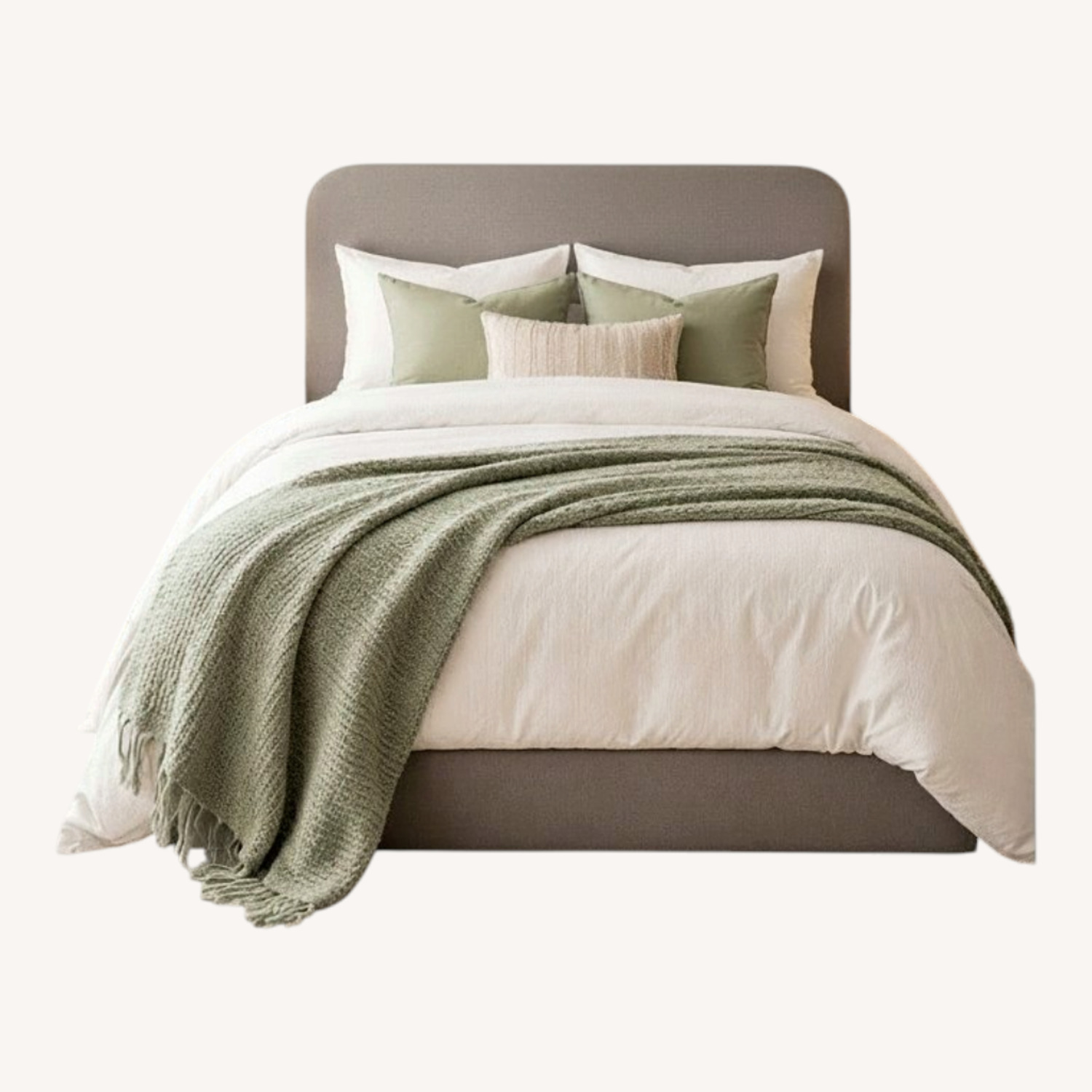 Arhaus Upholstered King Bed – Grey Weave - image-12