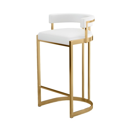 Used Gray Velvet Stool with Gold Frame for sale on AptDeco