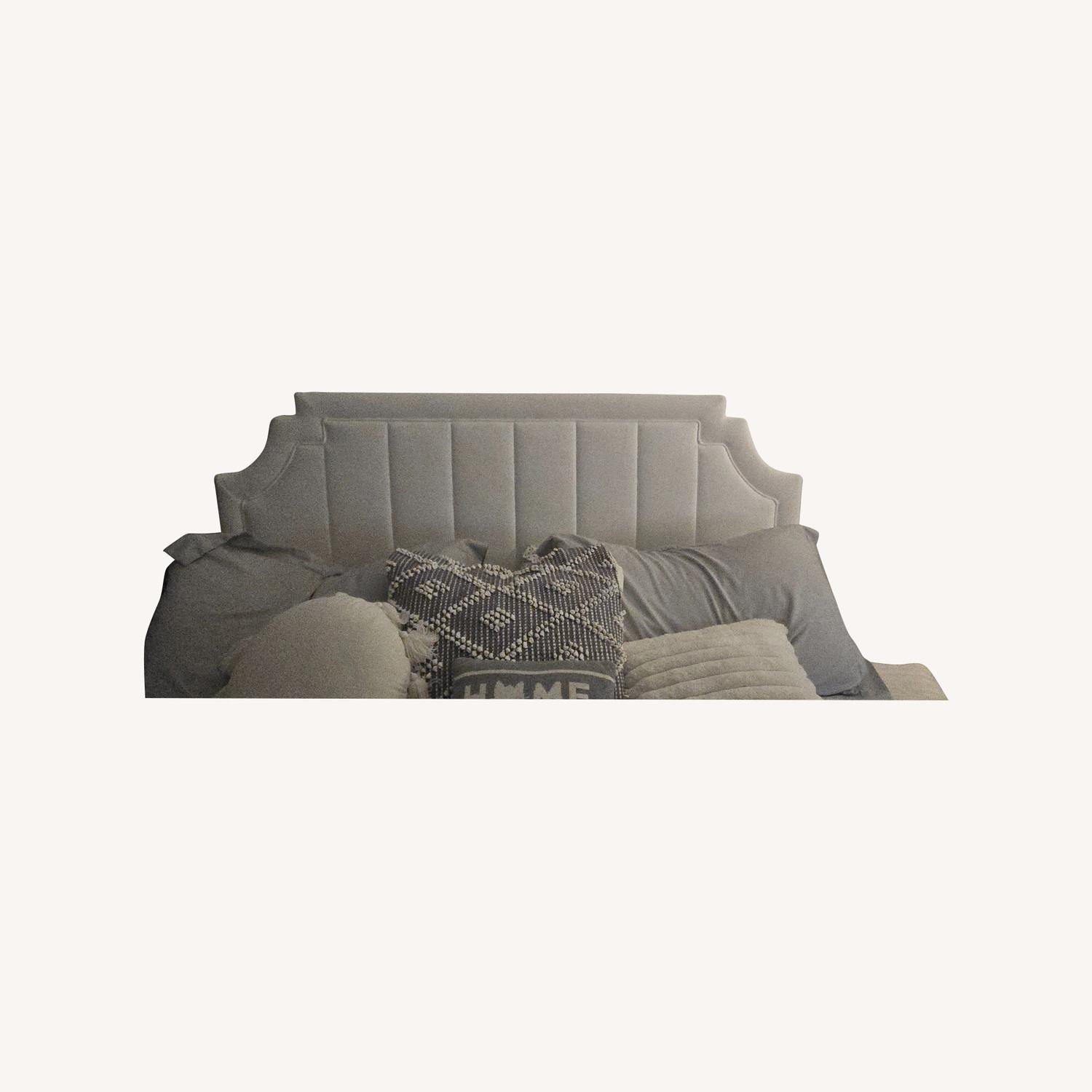 White Microsuede Headboard - image-0