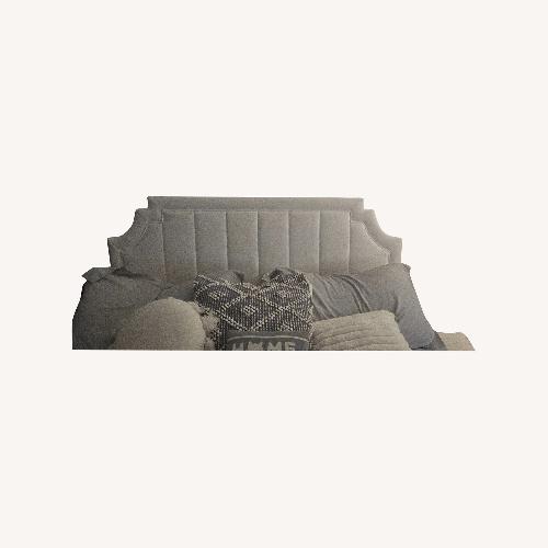 Used White Microsuede Headboard for sale on AptDeco