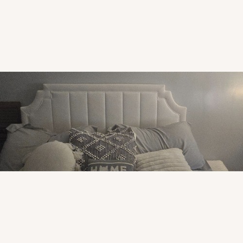 Used White Microsuede Headboard for sale on AptDeco