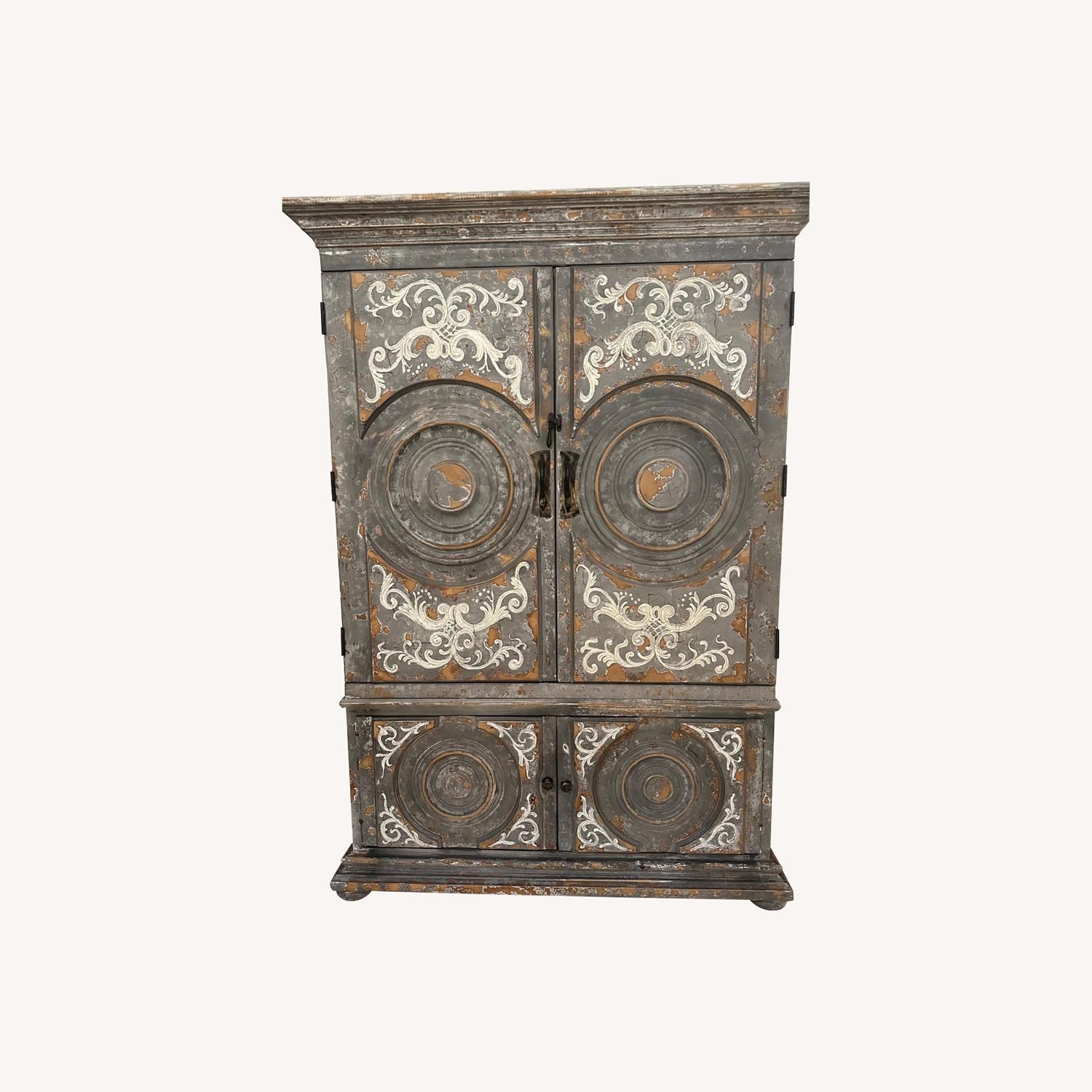 Light Gray Wood Armoire - image-0