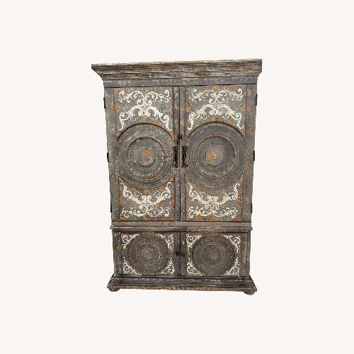 Used Light Gray Wood Armoire for sale on AptDeco