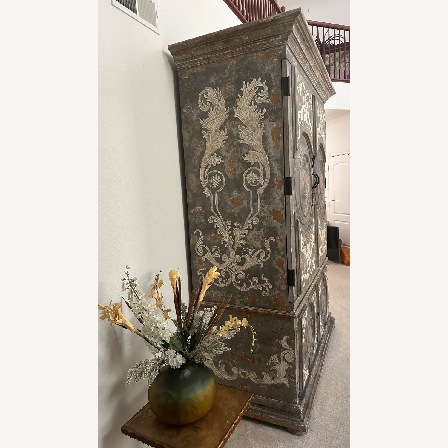 Light Gray Wood Armoire - image-3