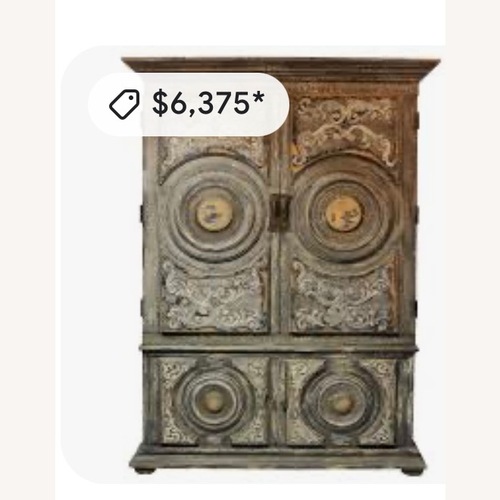 Used Light Gray Wood Armoire for sale on AptDeco