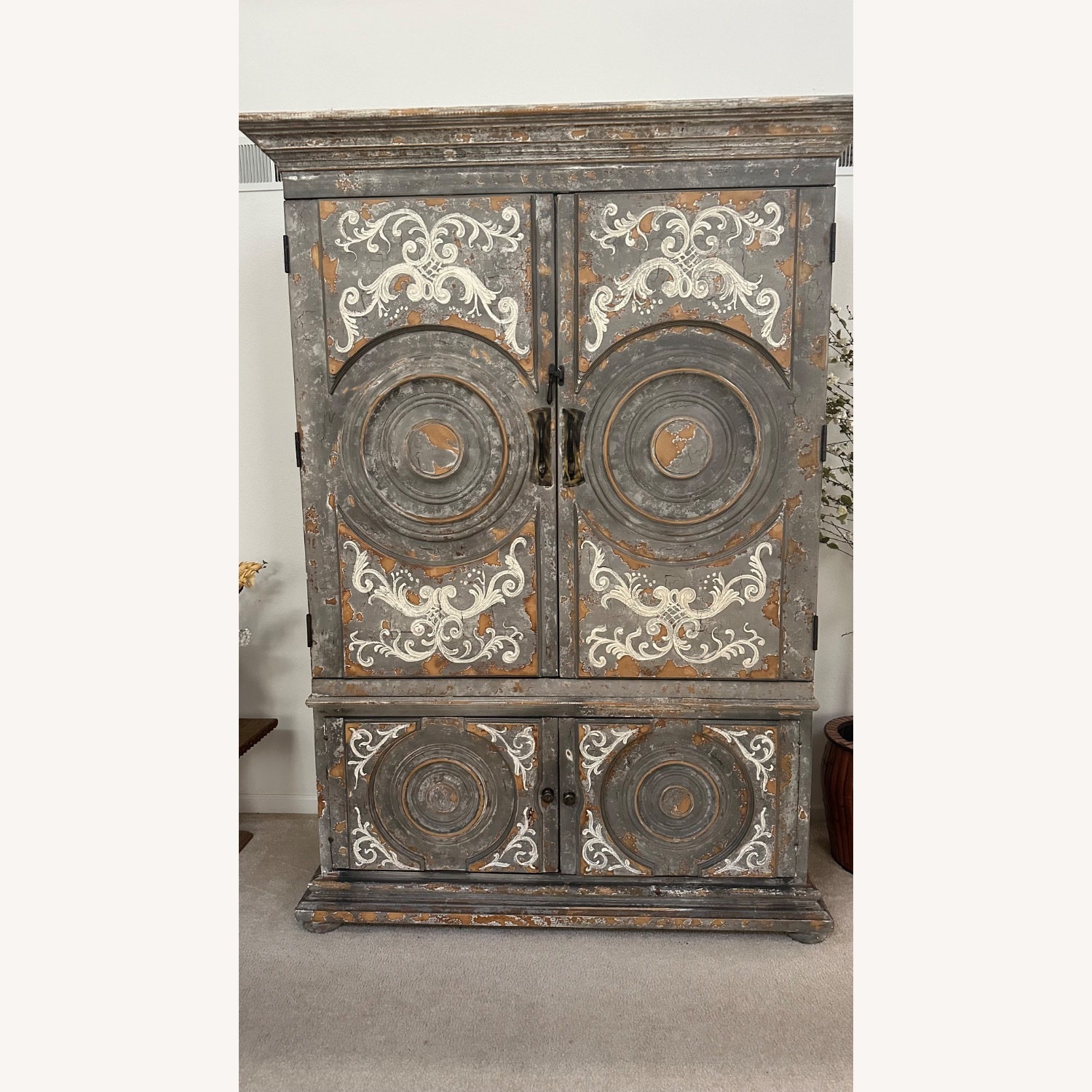 Light Gray Wood Armoire - image-2