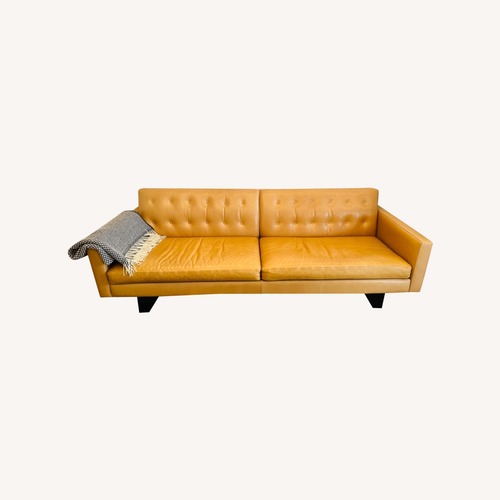 Used Room & Board Camel Leather Sofa for sale on AptDeco