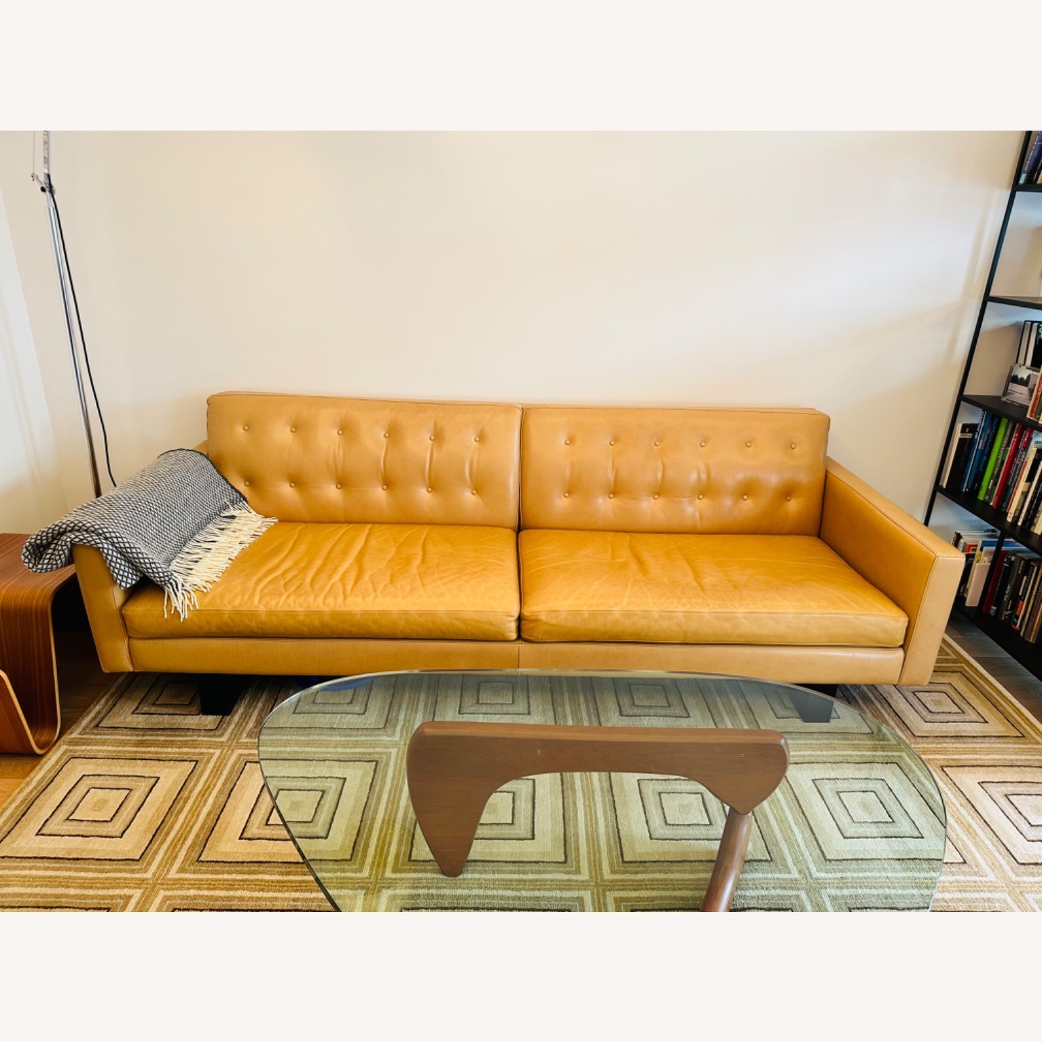 Room & Board Camel Leather Sofa - image-4