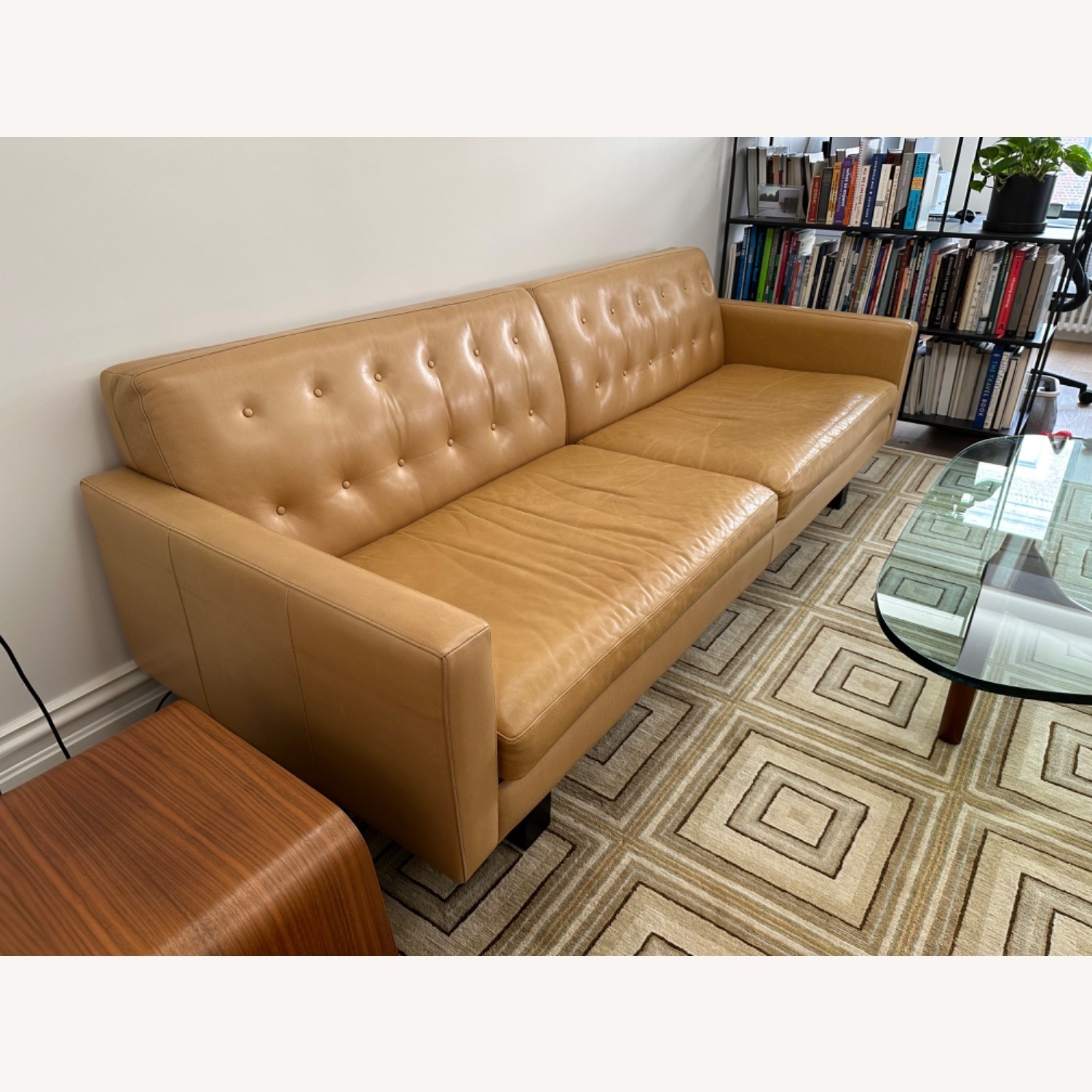 Room & Board Camel Leather Sofa - image-1