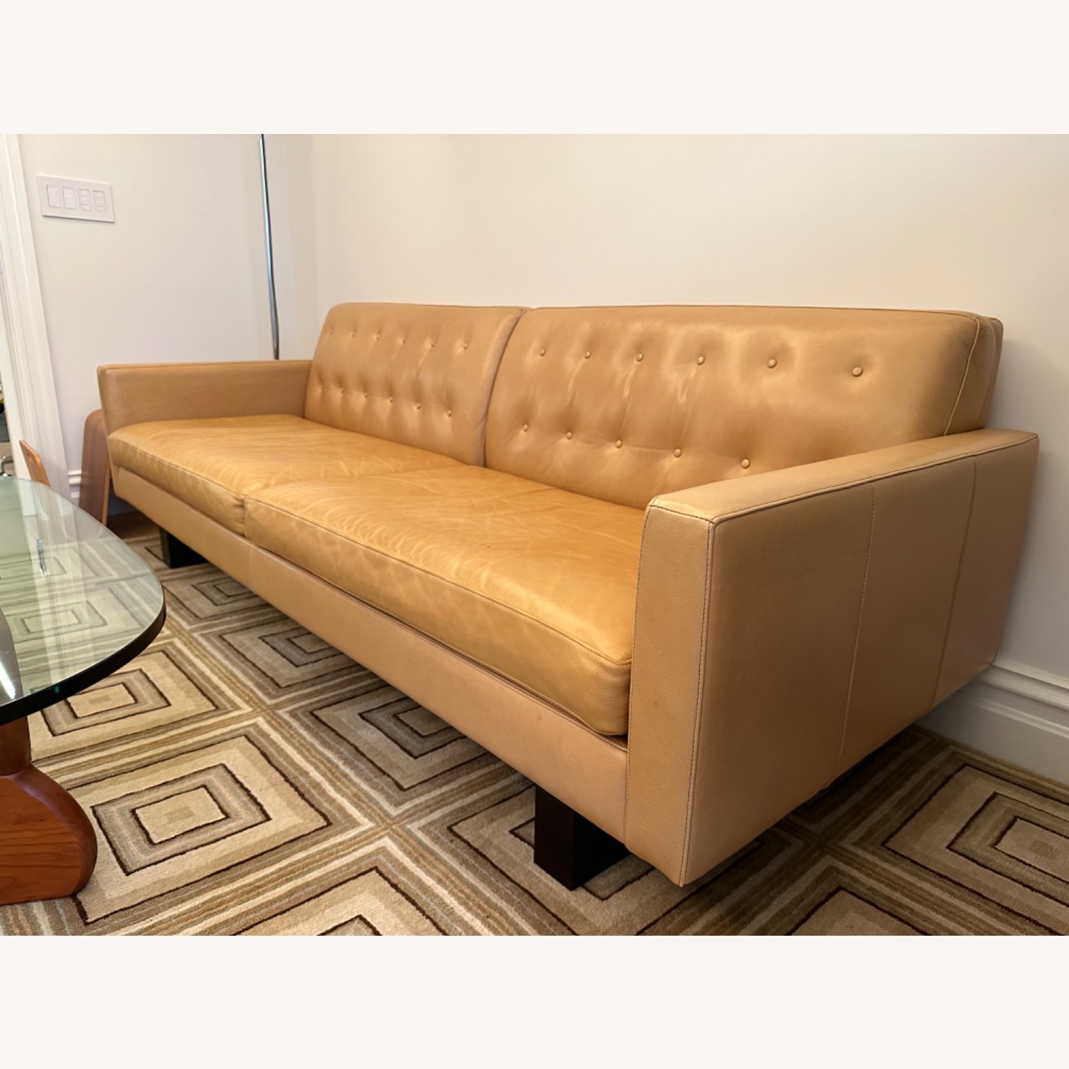 Room & Board Camel Leather Sofa - image-5