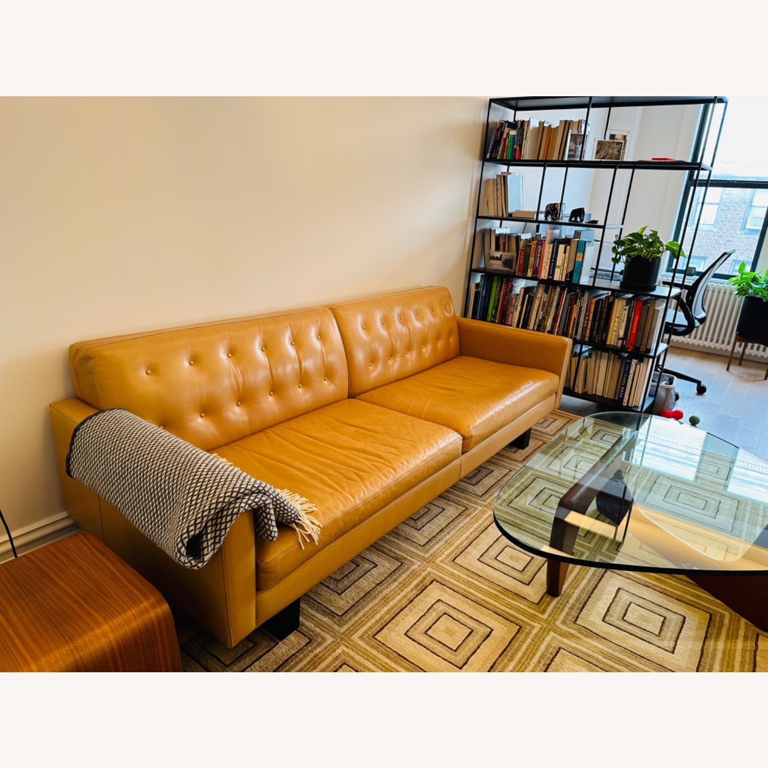 Room & Board Camel Leather Sofa - image-3