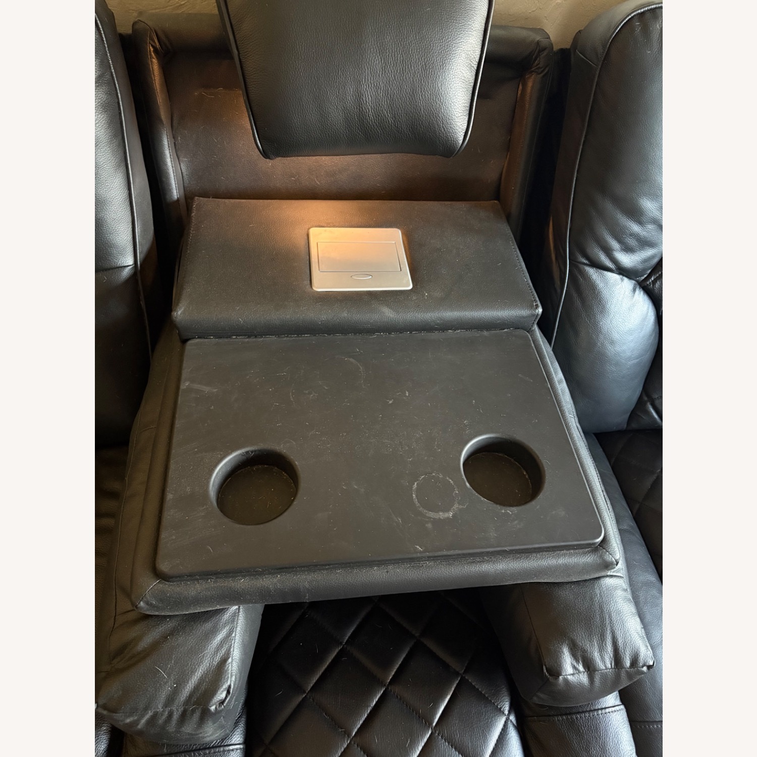 Bob’s Furniture Leather Reclining Sofa - image-5