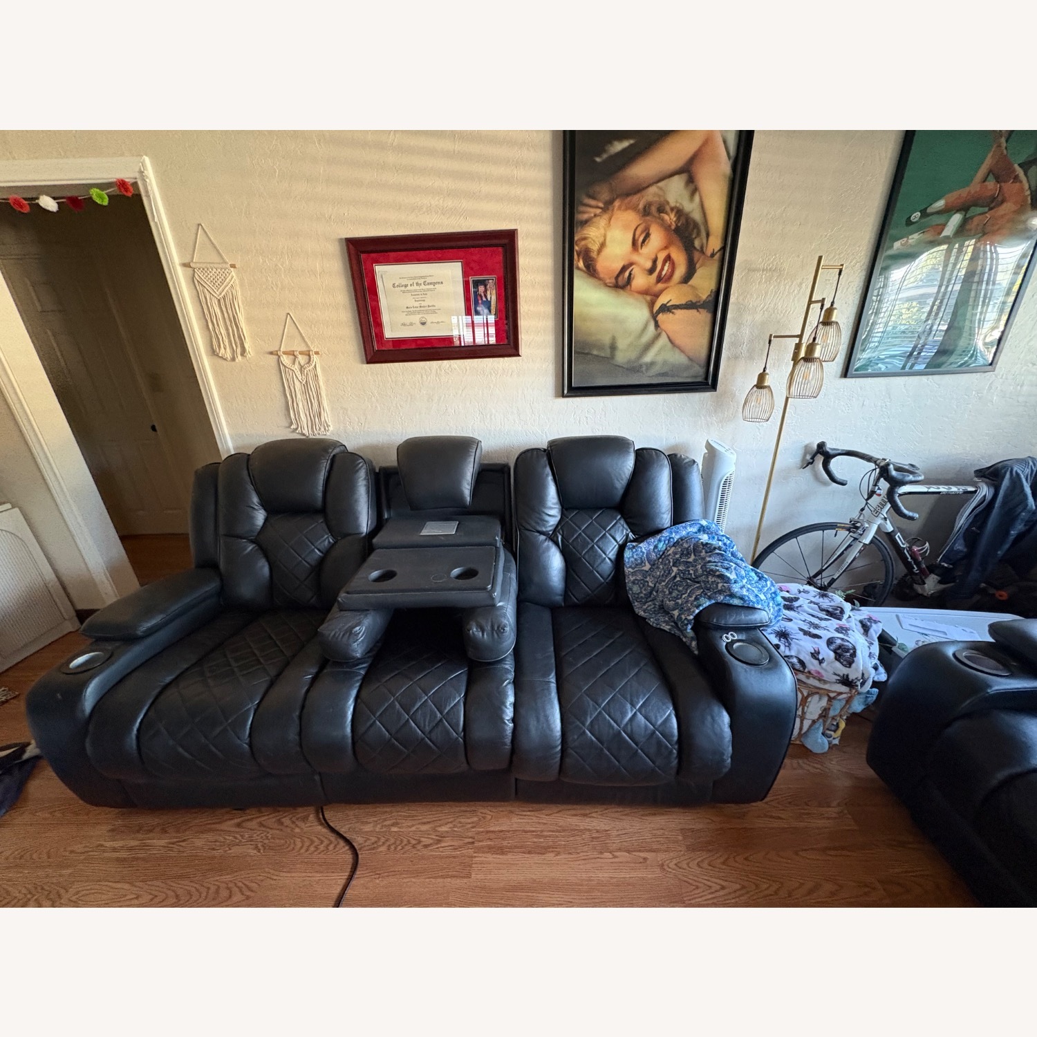 Bob’s Furniture Leather Reclining Sofa - image-2