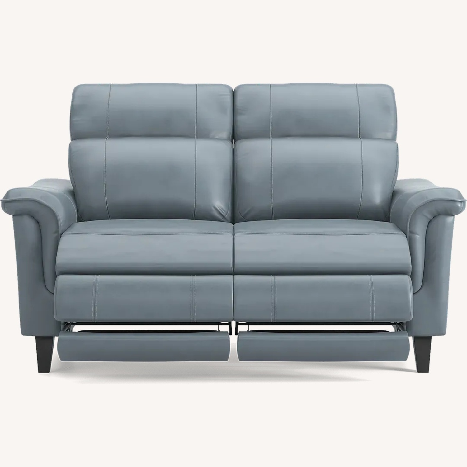 Cindy Crawford Home Blue Leather Loveseat - image-7