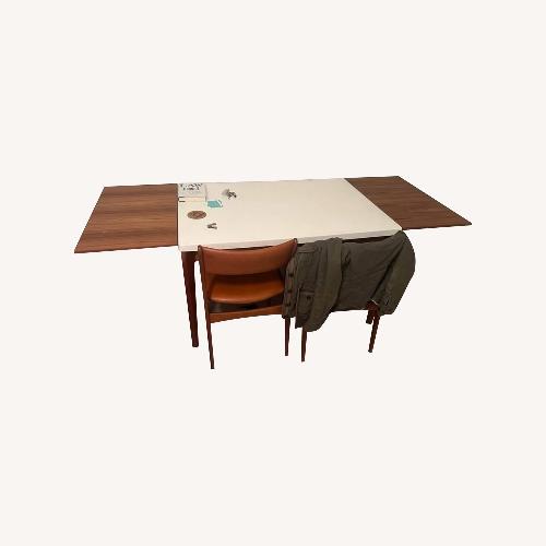 Used Vintage Acorn Walnut Wood Dining Table Set for sale on AptDeco