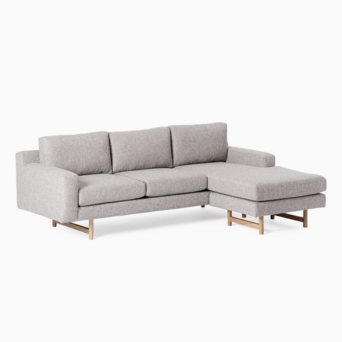 Used West Elm Light Gray Fabric 2 Piece Sectional for sale on AptDeco