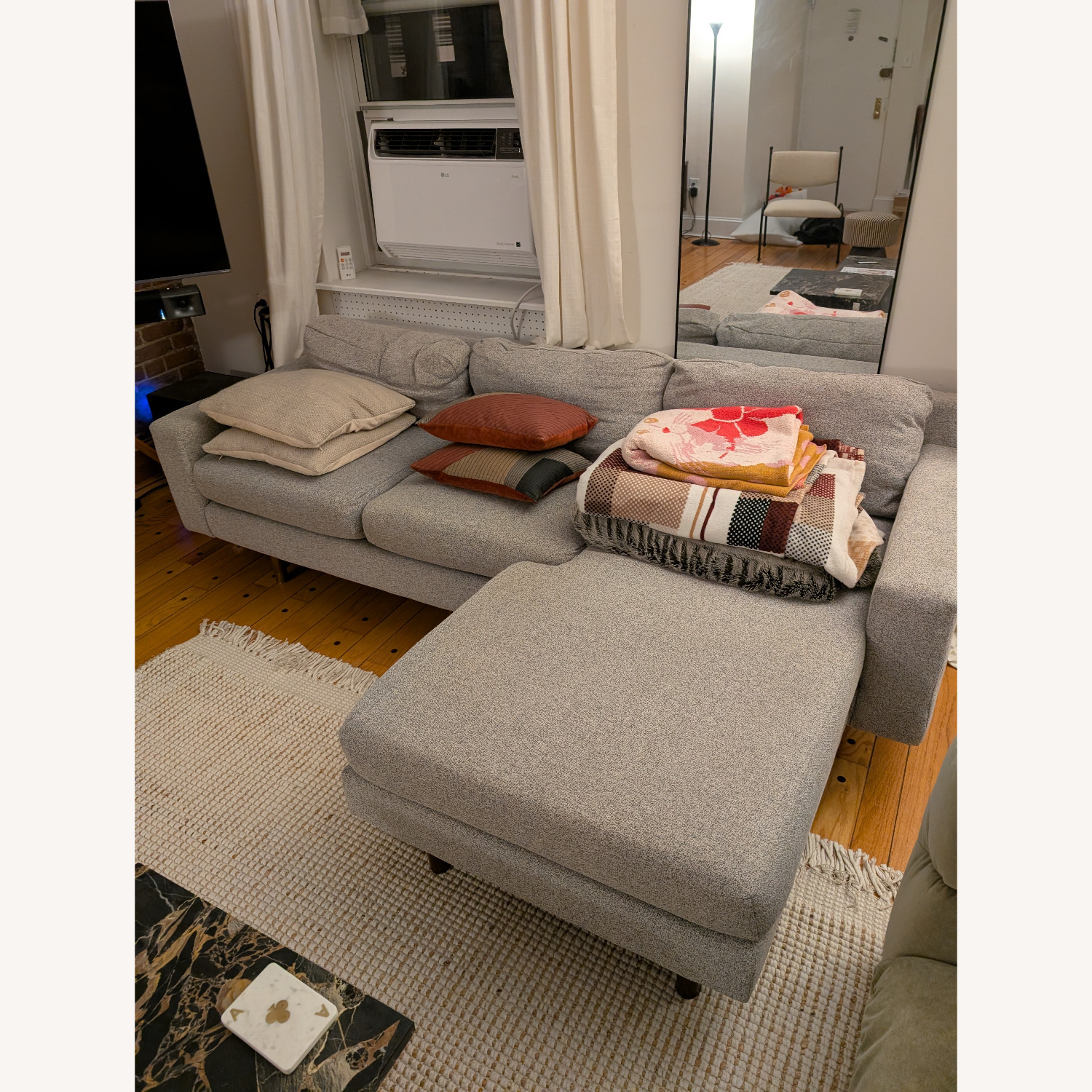 West Elm Light Gray Fabric 2 Piece Sectional - image-3