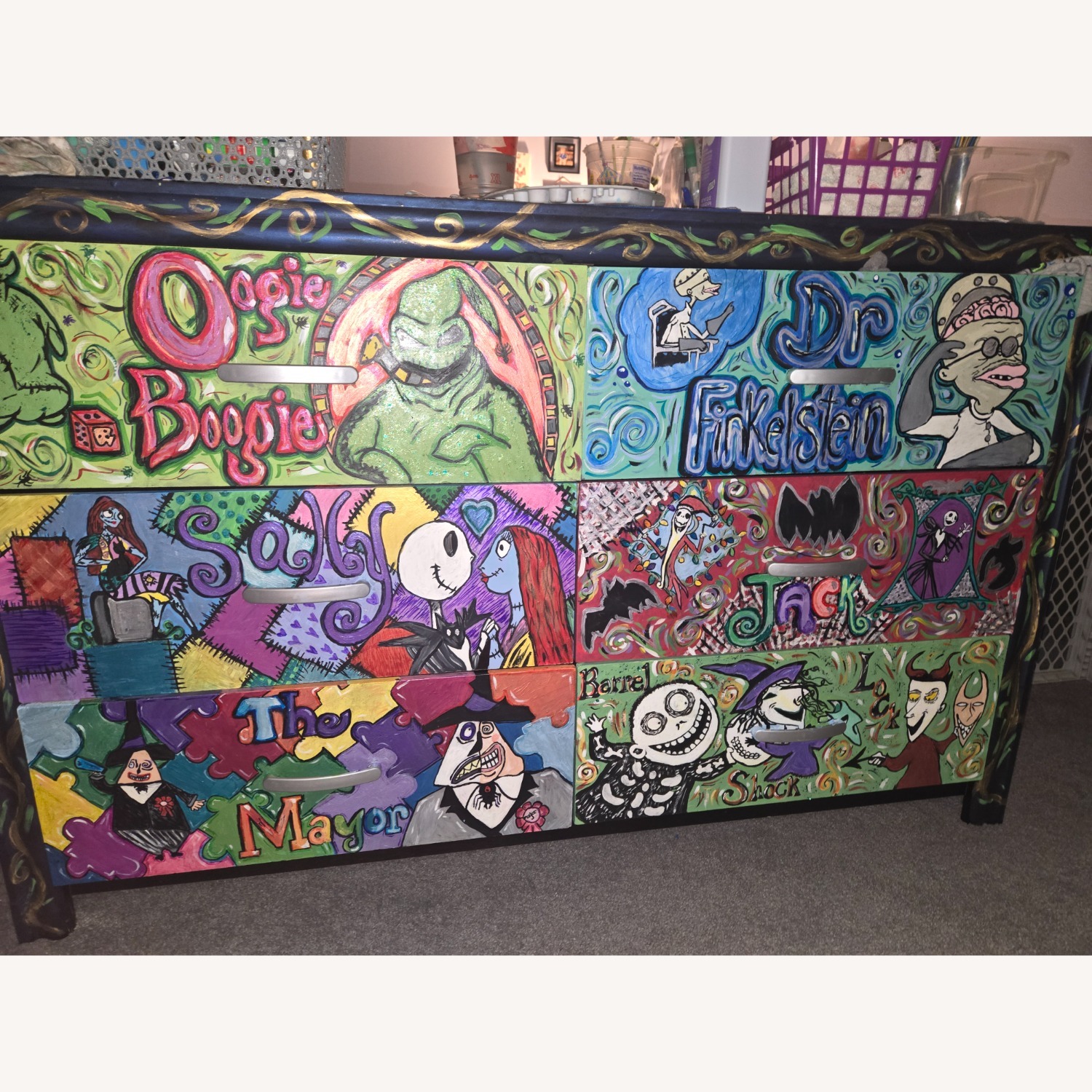 Black Wood Dresser - image-8