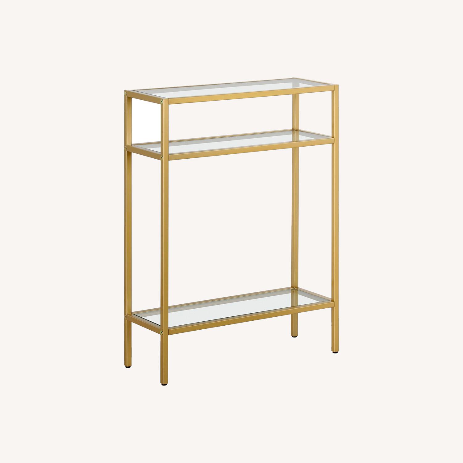 Wayfair Gold Glass Side Table - image-0