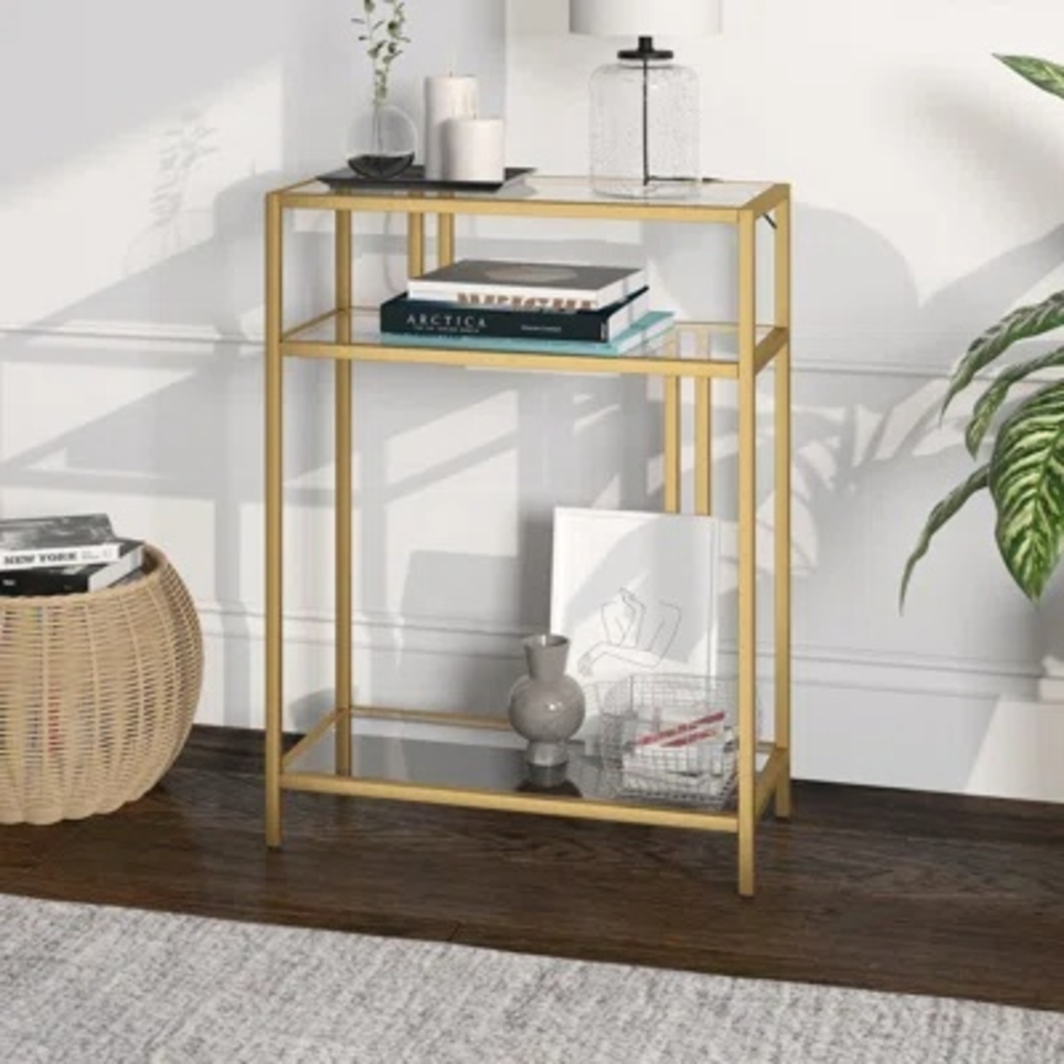 Wayfair Gold Glass Side Table - image-5