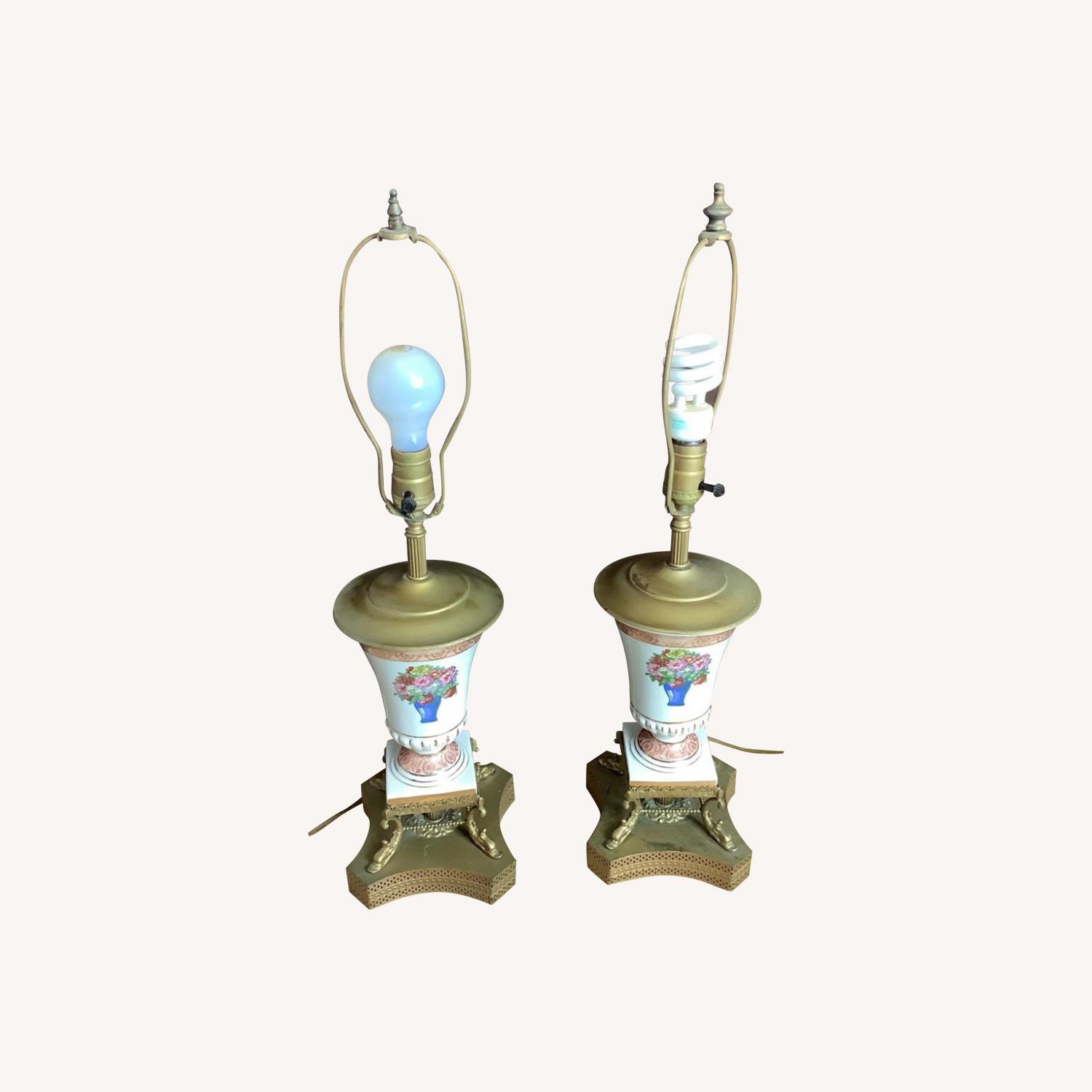 Pair Vintage Porcelain Lamps - image-0