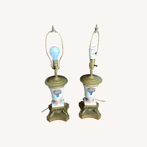 Used Pair Vintage Porcelain Lamps for sale on AptDeco