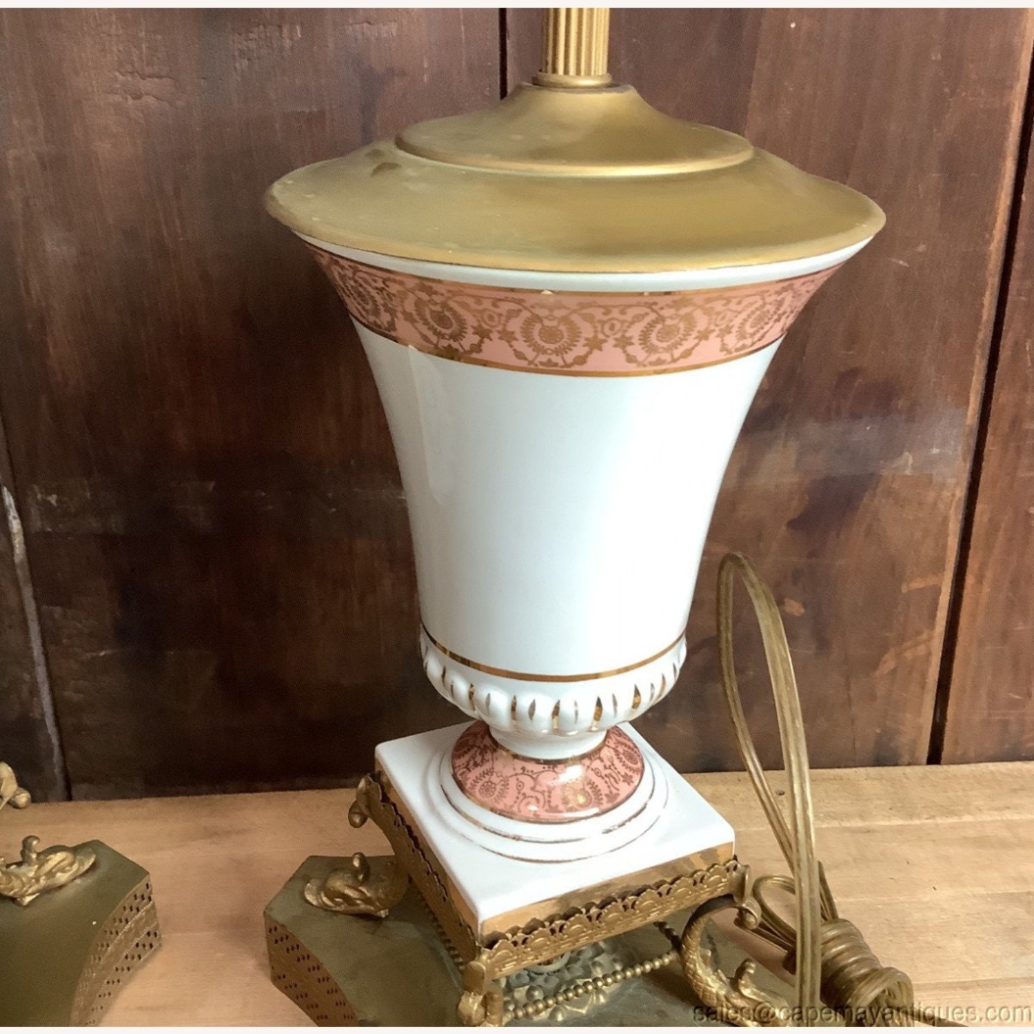 Pair Vintage Porcelain Lamps - image-7