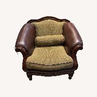 Sorrento Leather & Wood Framed w/ Pillows Chair